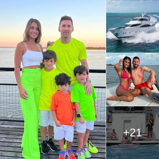 Lionel Messi returns to his luxury yacht for a perfect day out with his partner and son in Ibiza