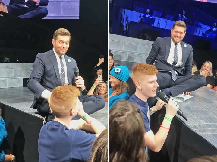 In a playful live piece, Michael Bublé performs a Frank Sinatra classic alongside a 17-year-old admirer.