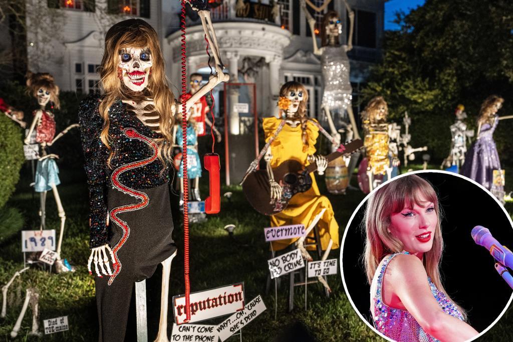 Taylor Swift fanatic decorates New Orleans home with Eras Tour-themed skeletons in viral sensation