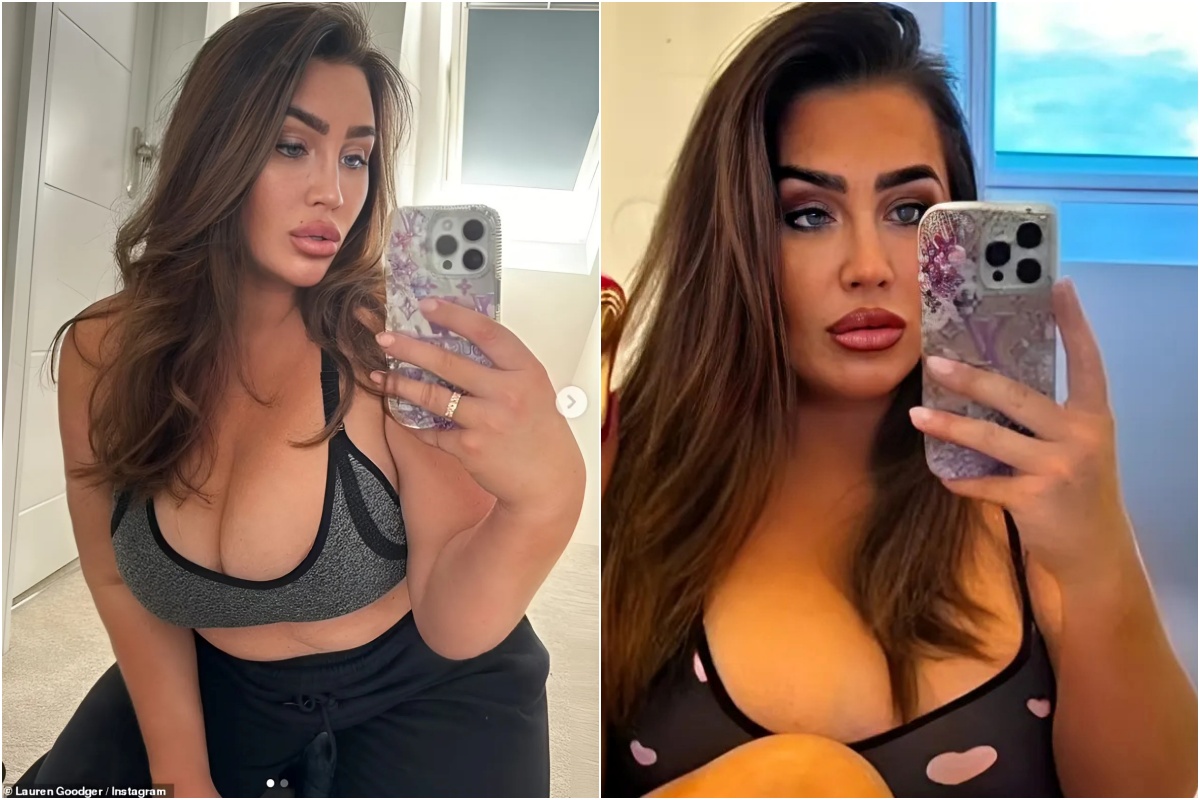 Lauren Goodger puts on a busty display in a sheer black bodysuit as she poses in sultry new snap to flog s** t** liennhi