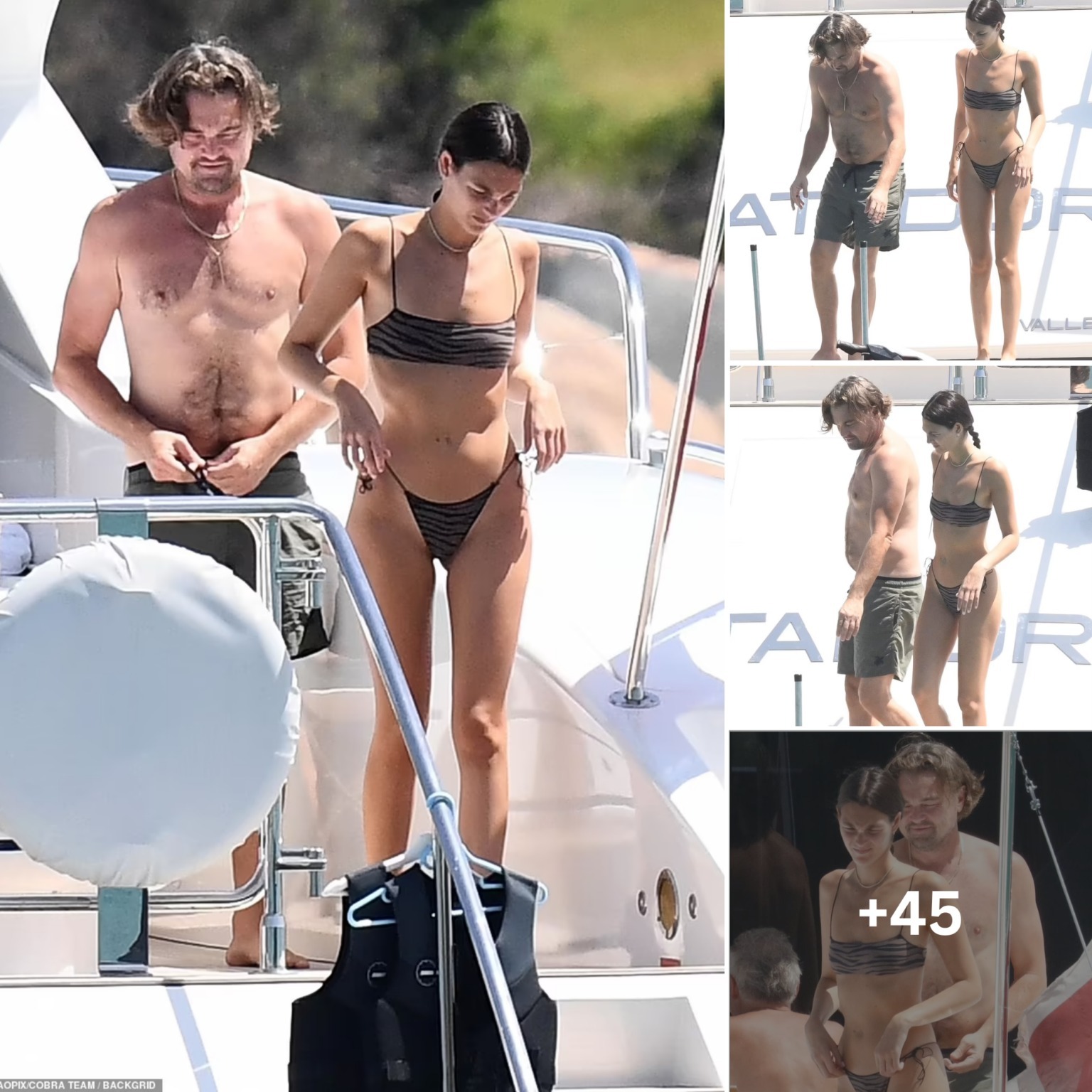 Leonardo DiCaprio, 49, shows off his muscular physique with bikini-clad girlfriend Vittoria Ceretti, 26, as they sunbathe in Sardinia… after the model shows off a diamond ring believed to be a lavish gift from Leonardo