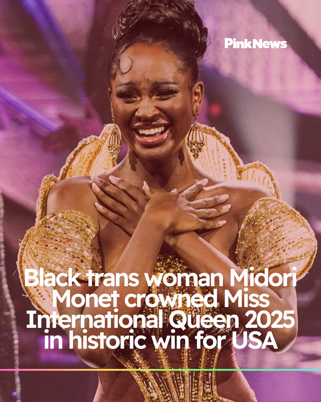 Black trans woman Midori Monet crowned Miss International Queen 2025 in historic win for USA